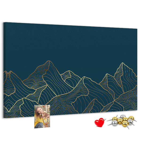 Cork display board Mountain sketch