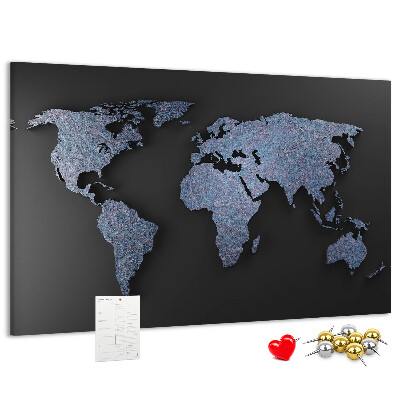 Cork memo board 3D world map