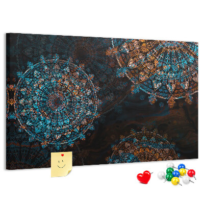 Cork memo board Mandala pattern