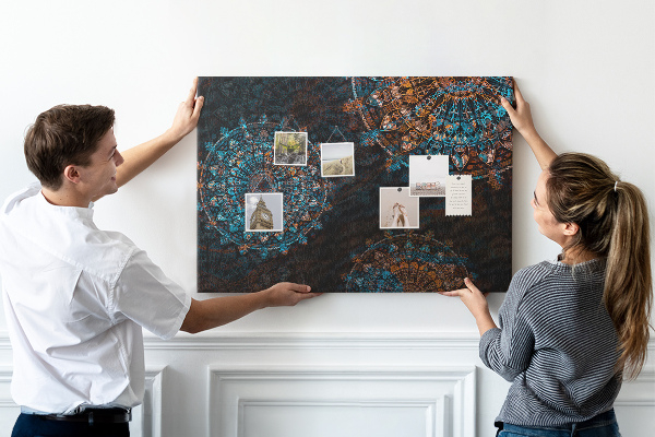 Cork memo board Mandala pattern