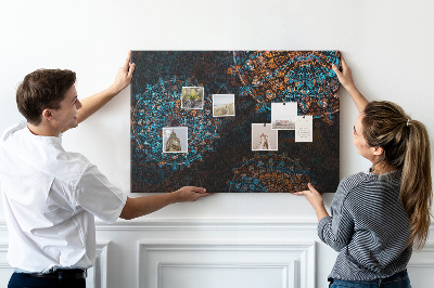 Cork memo board Mandala pattern