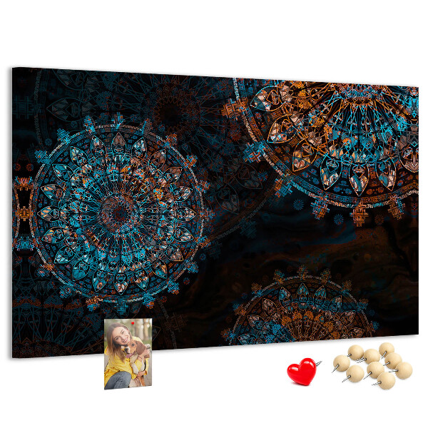 Cork memo board Mandala pattern