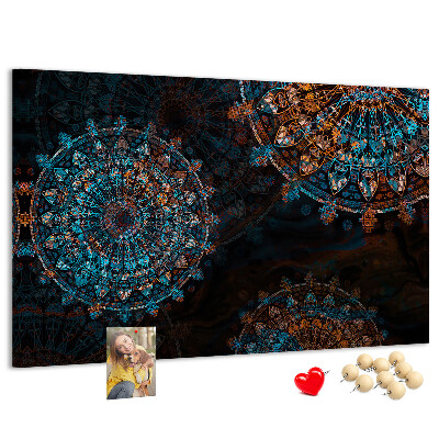 Cork memo board Mandala pattern