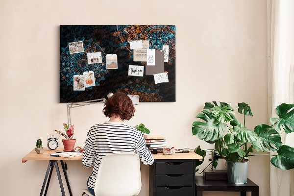 Cork memo board Mandala pattern