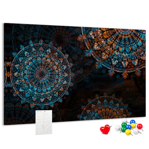Cork memo board Mandala pattern