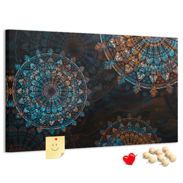 Cork memo board Mandala pattern
