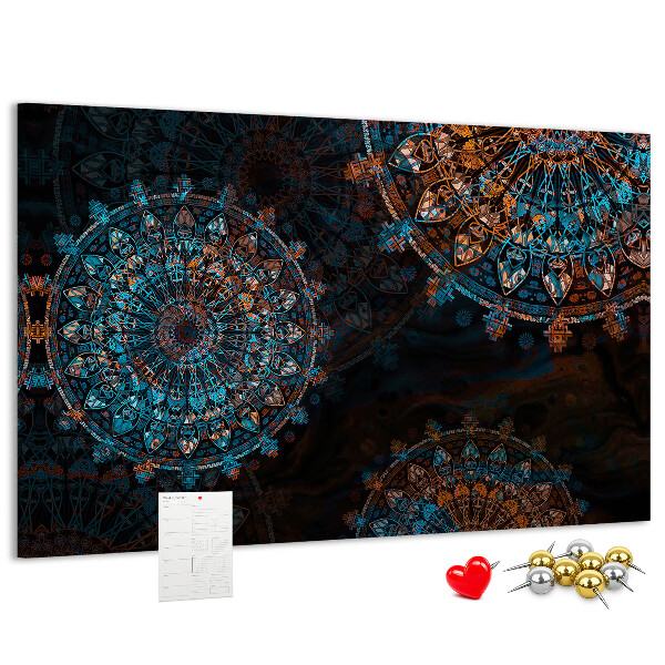 Cork memo board Mandala pattern