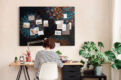 Cork memo board Mandala pattern