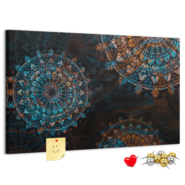 Cork memo board Mandala pattern