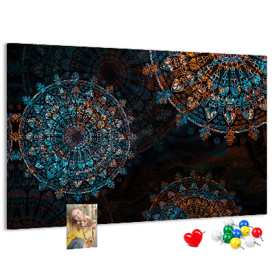 Cork memo board Mandala pattern
