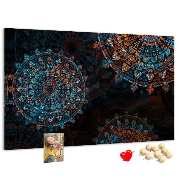 Cork memo board Mandala pattern