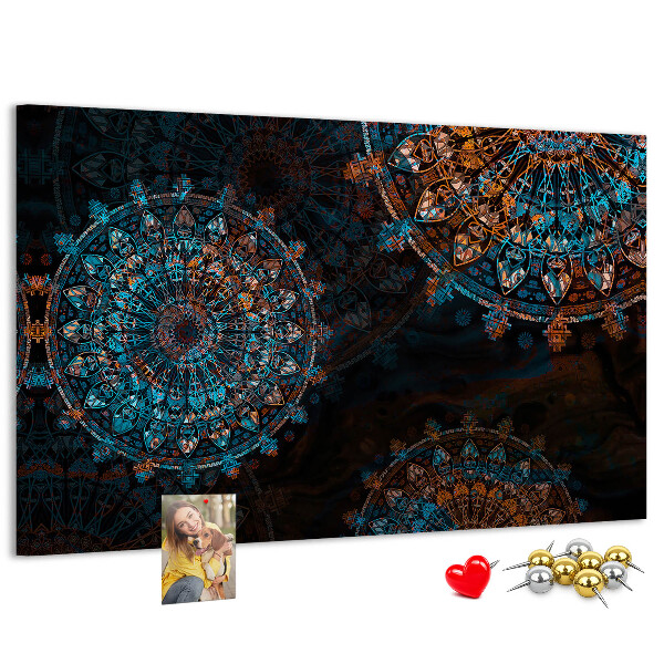 Cork memo board Mandala pattern