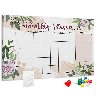 Cork memo board Rose planner