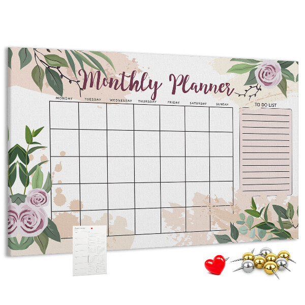 Cork memo board Rose planner