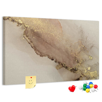 Cork memo board Gold marble