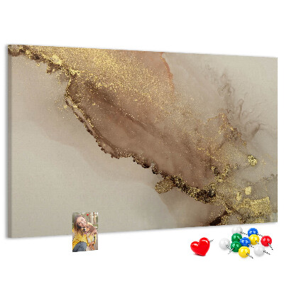 Cork memo board Gold marble
