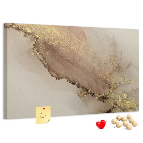 Cork memo board Gold marble