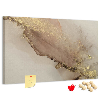 Cork memo board Gold marble