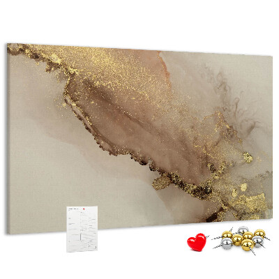 Cork memo board Gold marble