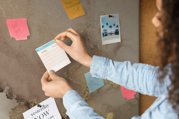Cork memo board Gold marble