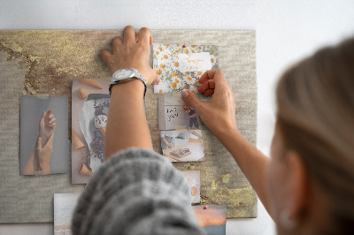 Cork memo board Gold marble