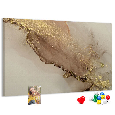 Cork memo board Gold marble