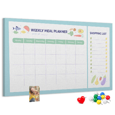 Cork display board Meal planner