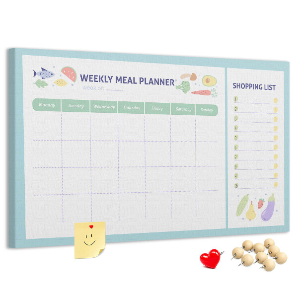 Cork display board Meal planner