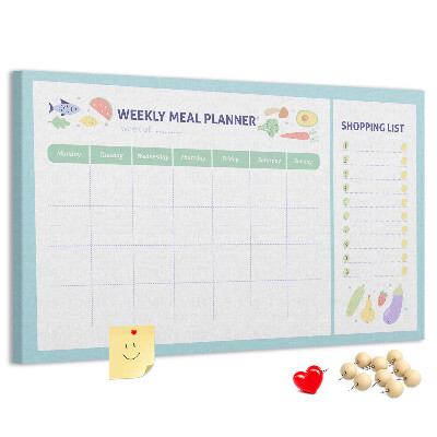 Cork display board Meal planner