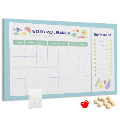 Cork display board Meal planner