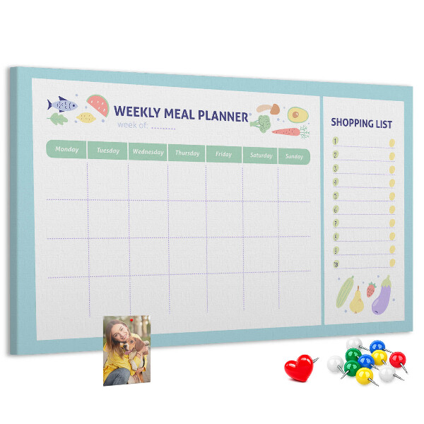 Cork display board Meal planner