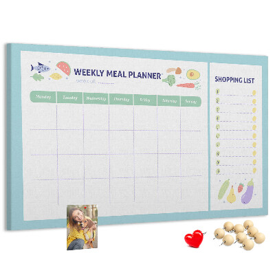 Cork display board Meal planner
