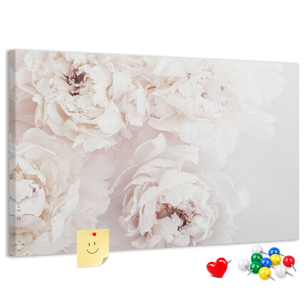 Cork display board Peony flowers