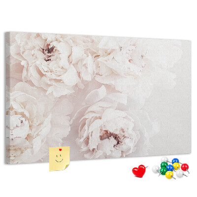 Cork display board Peony flowers