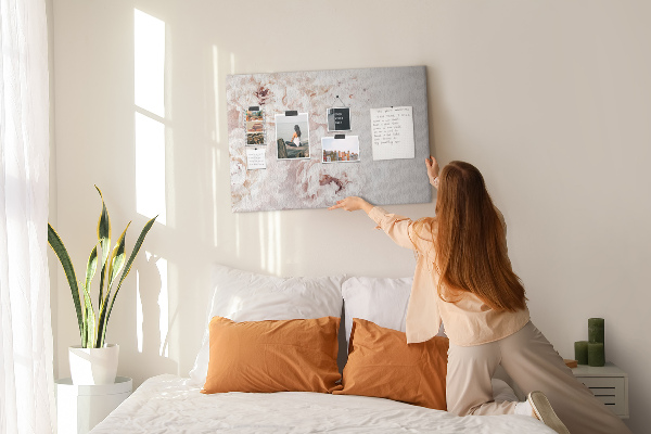 Cork display board Peony flowers