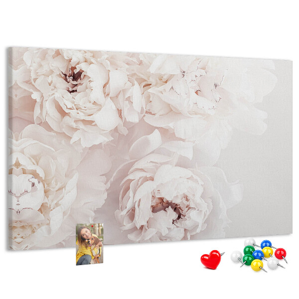 Cork display board Peony flowers