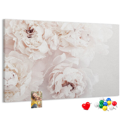 Cork display board Peony flowers