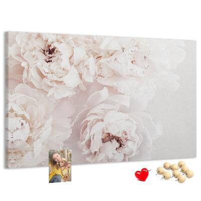 Cork display board Peony flowers