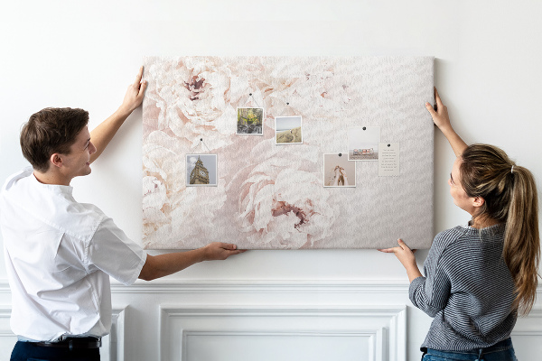 Cork display board Peony flowers