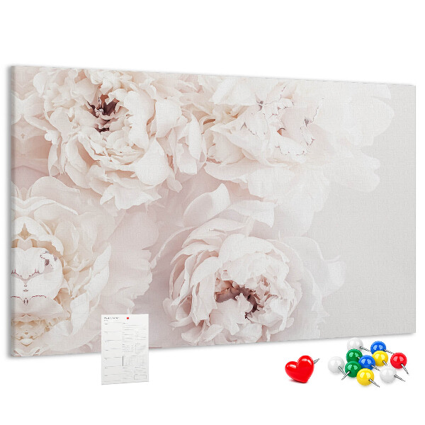 Cork display board Peony flowers