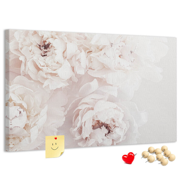 Cork display board Peony flowers