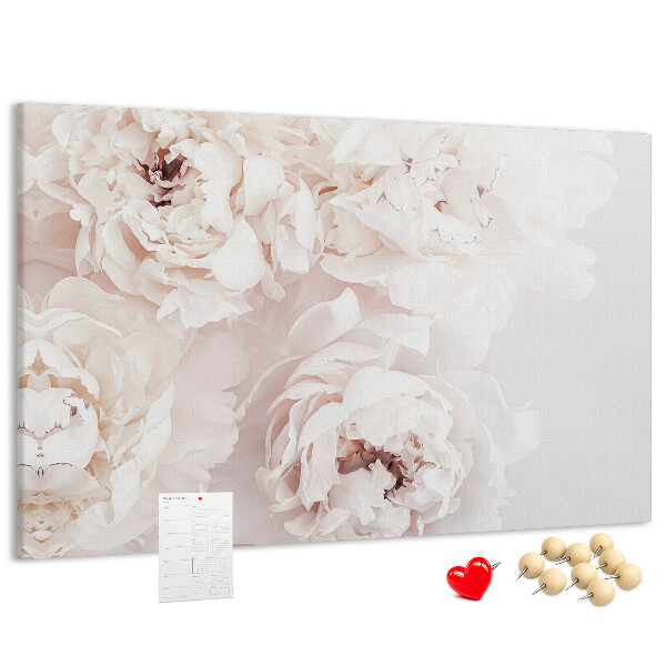 Cork display board Peony flowers