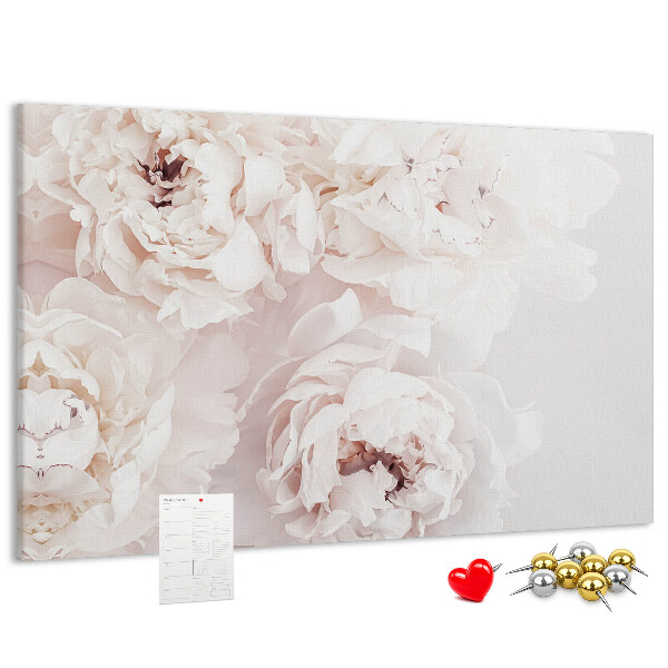 Cork display board Peony flowers