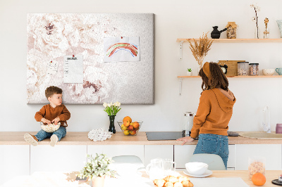 Cork display board Peony flowers