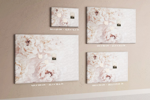 Cork display board Peony flowers