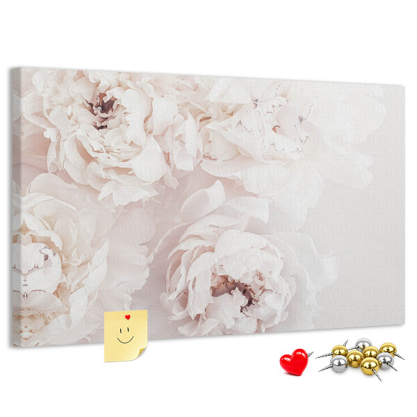Cork display board Peony flowers