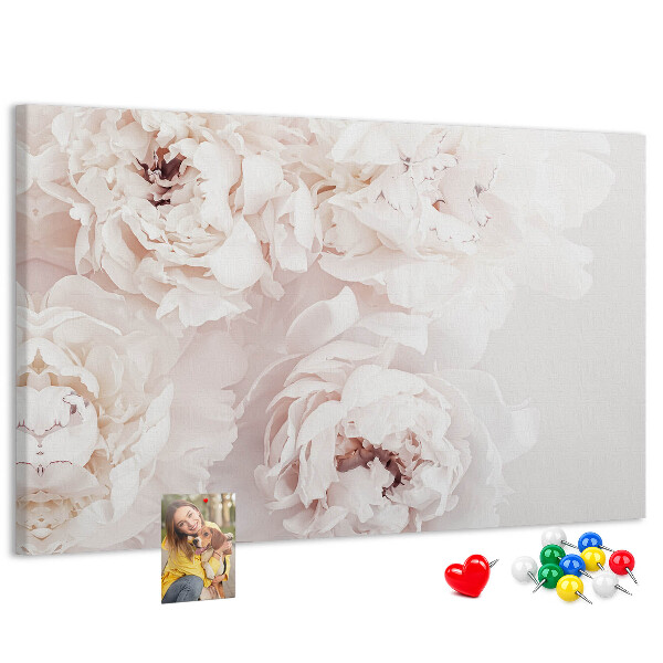 Cork display board Peony flowers