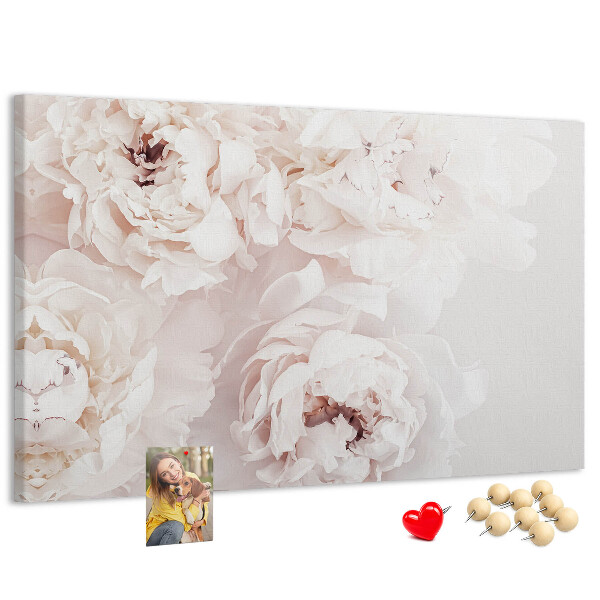 Cork display board Peony flowers