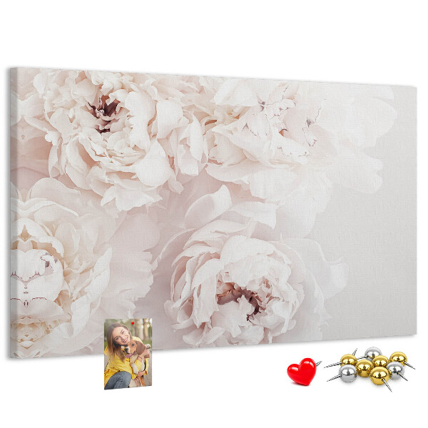 Cork display board Peony flowers