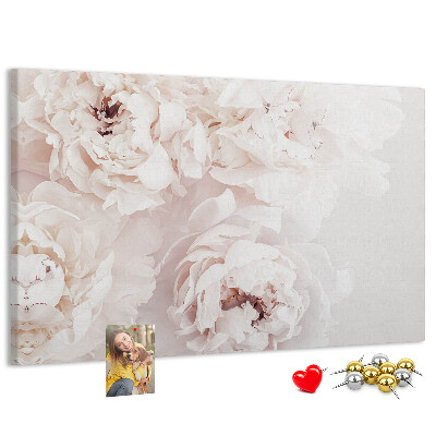 Cork display board Peony flowers